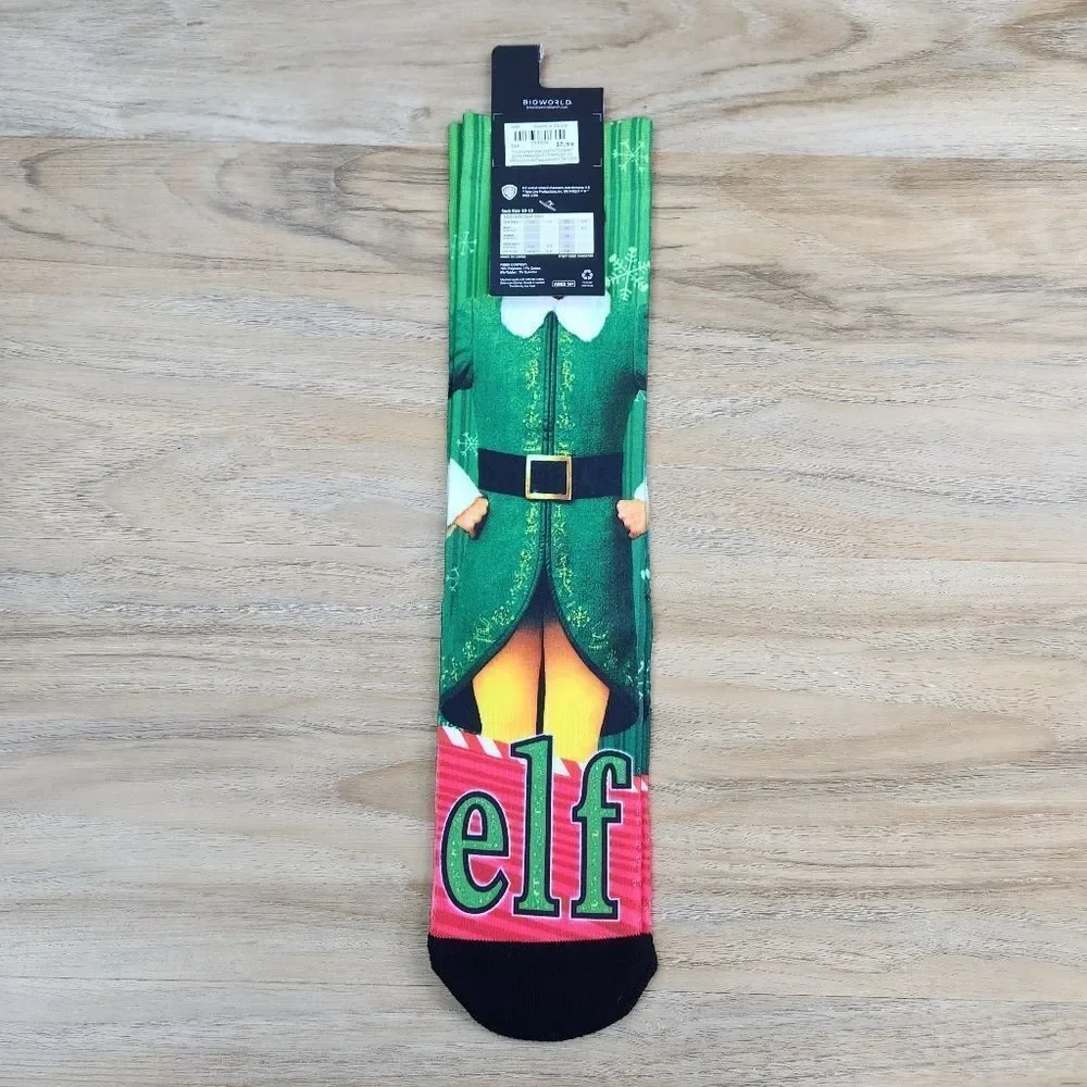 🔹️NWT Bioworld Green Buddy the Elf Novelty Socks Size 8-12